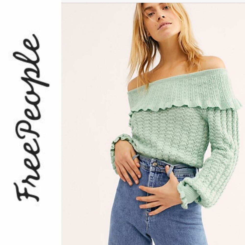 NWT Free People Crazy in love Ruffle Sweater Sm